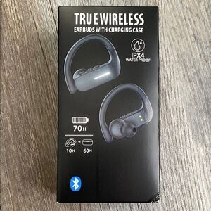 Black True Wireless Earbuds with Charging Case